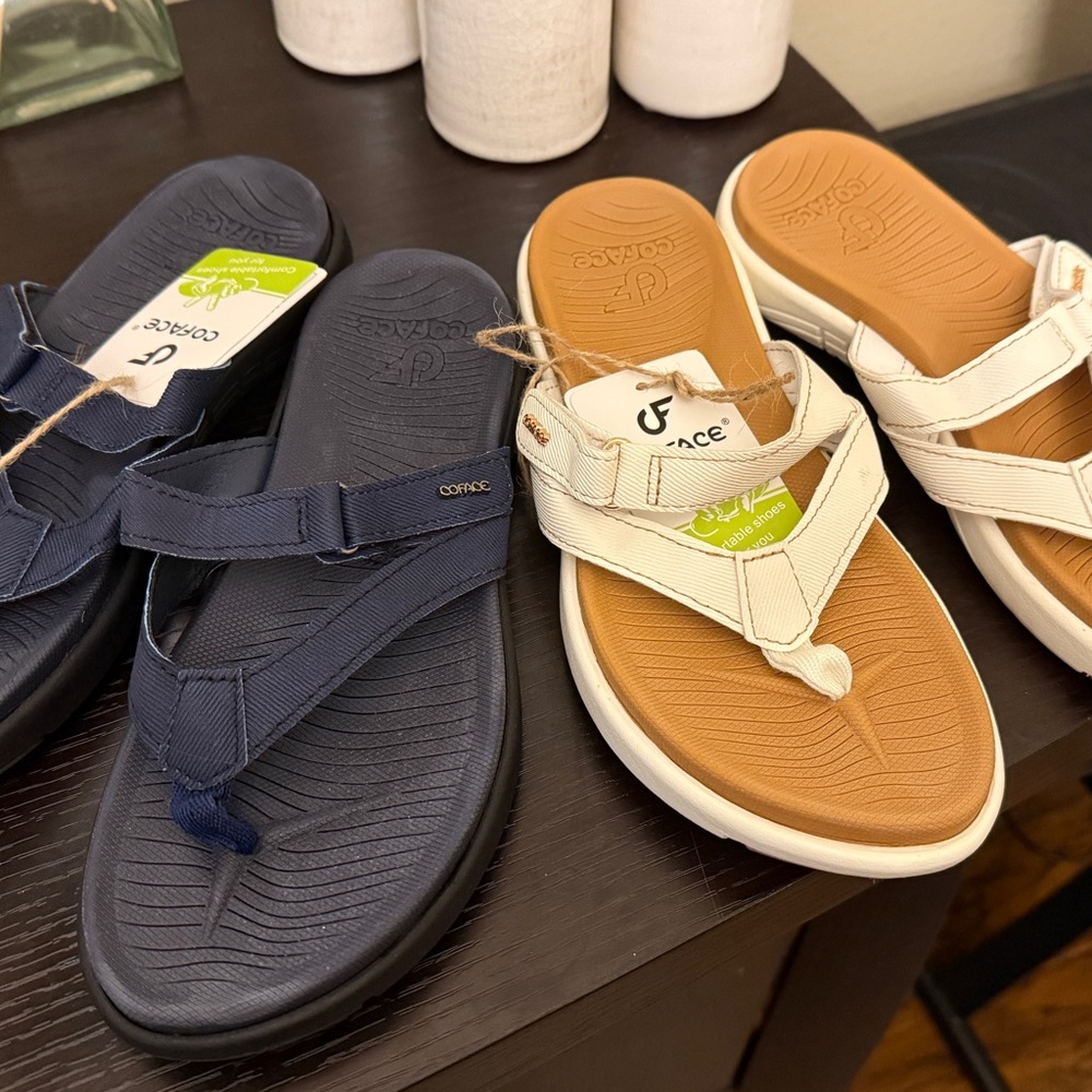 Coface Cushioned Orthotic Flip Flop Sandals Plantar Fasciitis Womens Size 7.5